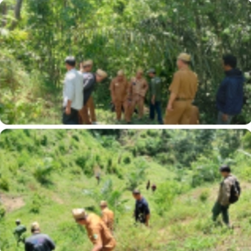 Di Temukan Jejak Kaki Harimau Polres Pakpak Bharat, BKSDA, Pihak Kecamatan Dan Pemerintah Desa Kuta Saga Cek Lokasi.