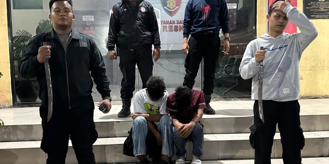 Respon Pengaduan Call Center 110,Tim Macan Amankan Dua Remaja Terkait Tawuran di Maden Lama