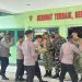 Wujud Sinergitas Dalam Rangka HUT TNI Ke – 81 Batalyon – C Pelopor Sat Brimob Polda Sumut Sambangi Kodim 0212/Tapanuli Selatan, Yonif 123 Rajawali Dan Subdenpom 1/2-3 PSP.