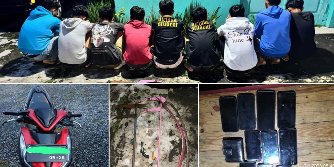 Tim Libas Polres Binjai Gagalkan Rencana Tawuran, 9 Remaja Diamankan Bersama Senjata Tajam
