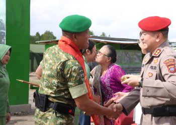 Sambut Danyonif TP 955/HS yang Baru, Kapolres Humbahas Tegaskan Soliditas TNI-Polri