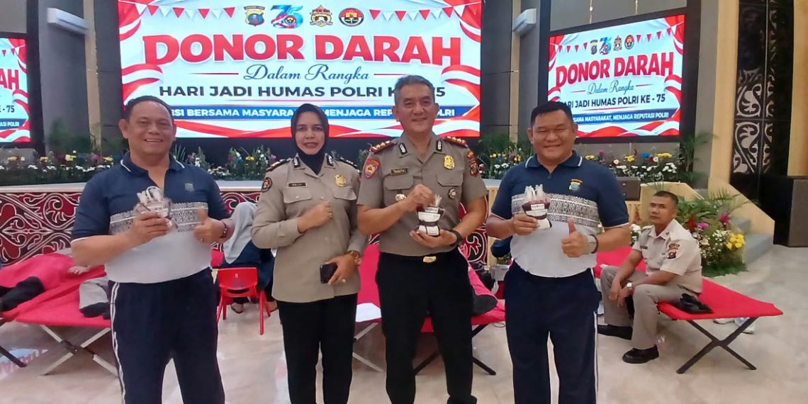 HUT ke-75 Humas Polri, Polda Sumut Tebar Kepedulian Lewat Aksi Donor Darah