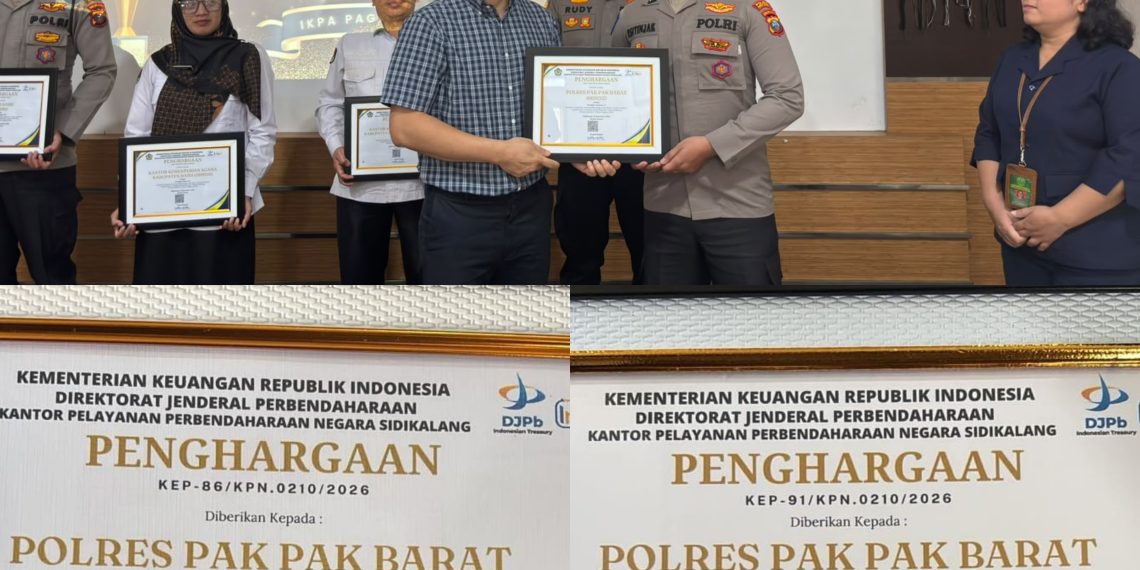 Stakeholder Day : Kepala KPPN Sidikalang Berikan 2 Penghargaan Atas Kinerja Semester I Tahun 2026 Kepada Polres Pakpak Bharat.