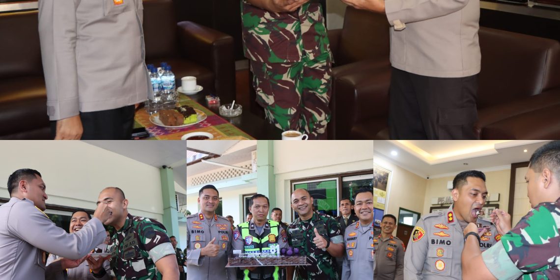 Kapolres Binjai dan Kapolres Langkat Berikan Surprise HUT TNI ke-81, Perkuat Sinergitas TNI-Polri