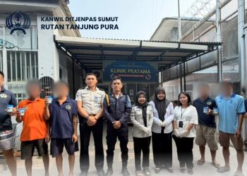 Rutan Tanjung Pura Kembali Gelar Tes Urine Berkala bagi Warga Binaan Seluruh Peserta Dinyatakan Negatif Narkotika
