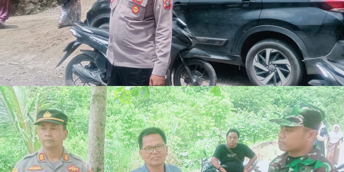 Sebagai Bentuk Empati Kapolsek Kerajaan Bersama Forkopimcam Melayat Kerumah Duka Kepala Desa Perolihen Di STU Jehe.