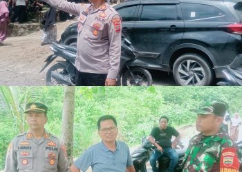 Sebagai Bentuk Empati Kapolsek Kerajaan Bersama Forkopimcam Melayat Kerumah Duka Kepala Desa Perolihen Di STU Jehe.