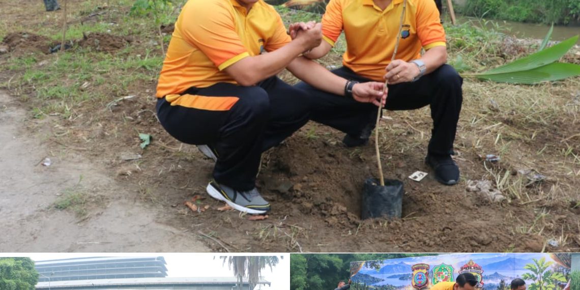 Polda Sumut Laksanakan Aksi Penanaman Pohon untuk Cegah Banjir dan Jaga Kelestarian Lingkungan